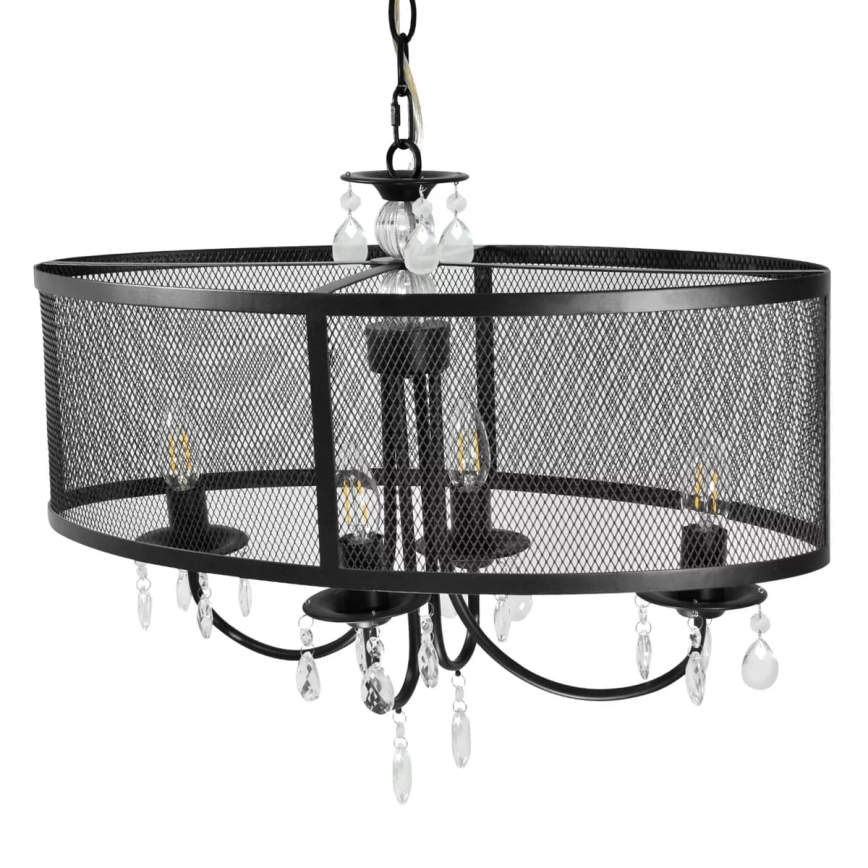 Полилей с верига BRESSO 4xE14/12W/230V черен