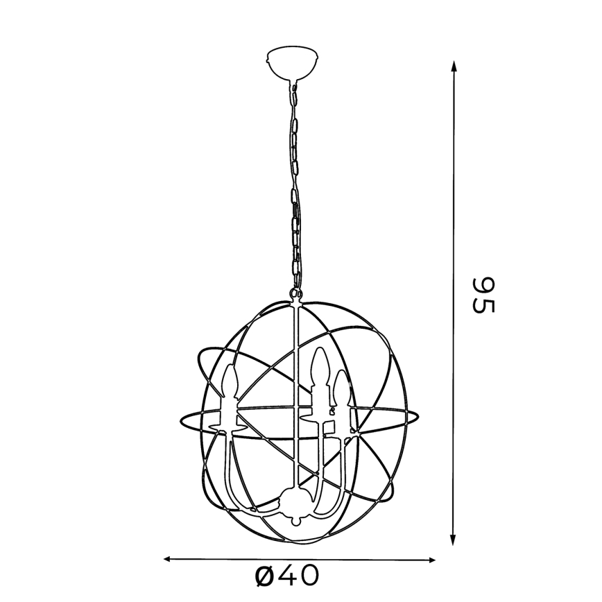Полилей GLOBE 3 3xE14/60W черна