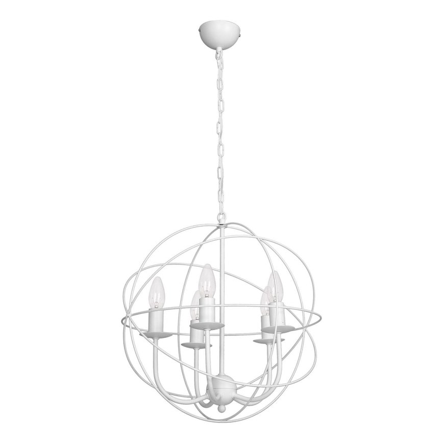 Полилей GLOBE 5 5xE14/60W бяла