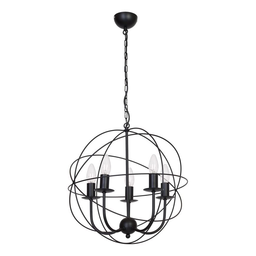 Полилей GLOBE 5 5xE14/60W черна