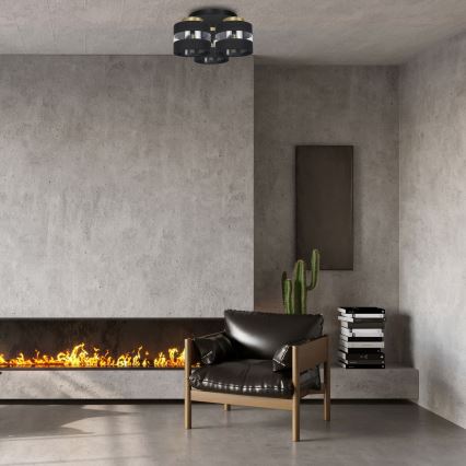 Полилей HAVARD 3xE27/60W/230V черен/месинг