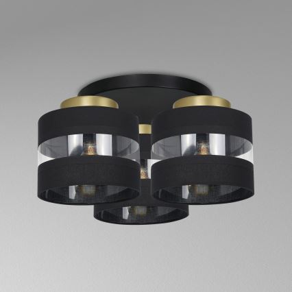 Полилей HAVARD 3xE27/60W/230V черен/месинг