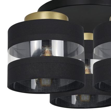 Полилей HAVARD 3xE27/60W/230V черен/месинг