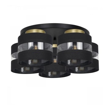 Полилей HAVARD 5xE27/60W/230V черен/месинг