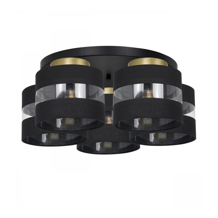 Полилей HAVARD 5xE27/60W/230V черен/месинг