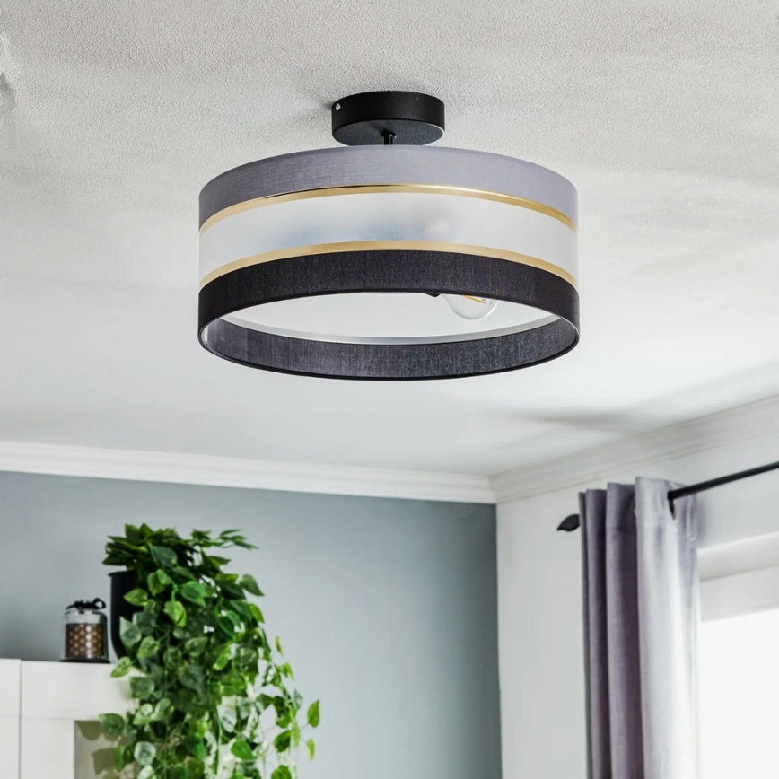 Полилей HELEN 3xE27/15W/230V черен/зис/златист