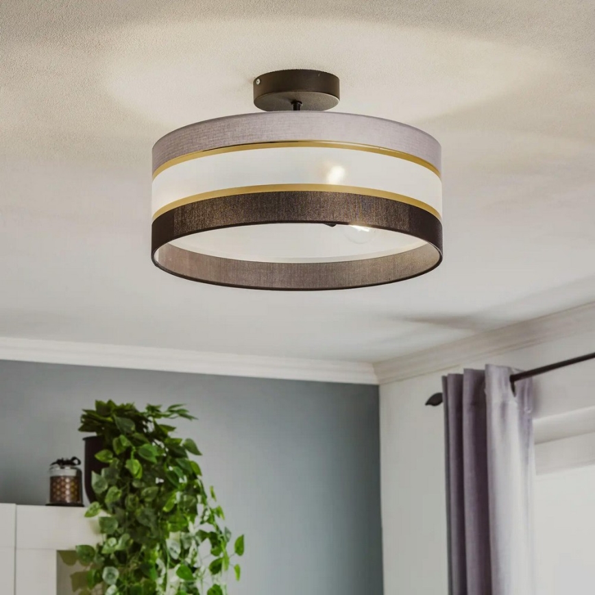 Полилей HELEN 3xE27/15W/230V черен/зис/златист