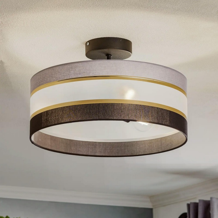 Полилей HELEN 3xE27/15W/230V черен/зис/златист