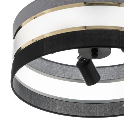 Полилей HELEN 3xE27/15W/230V черен/зис/златист