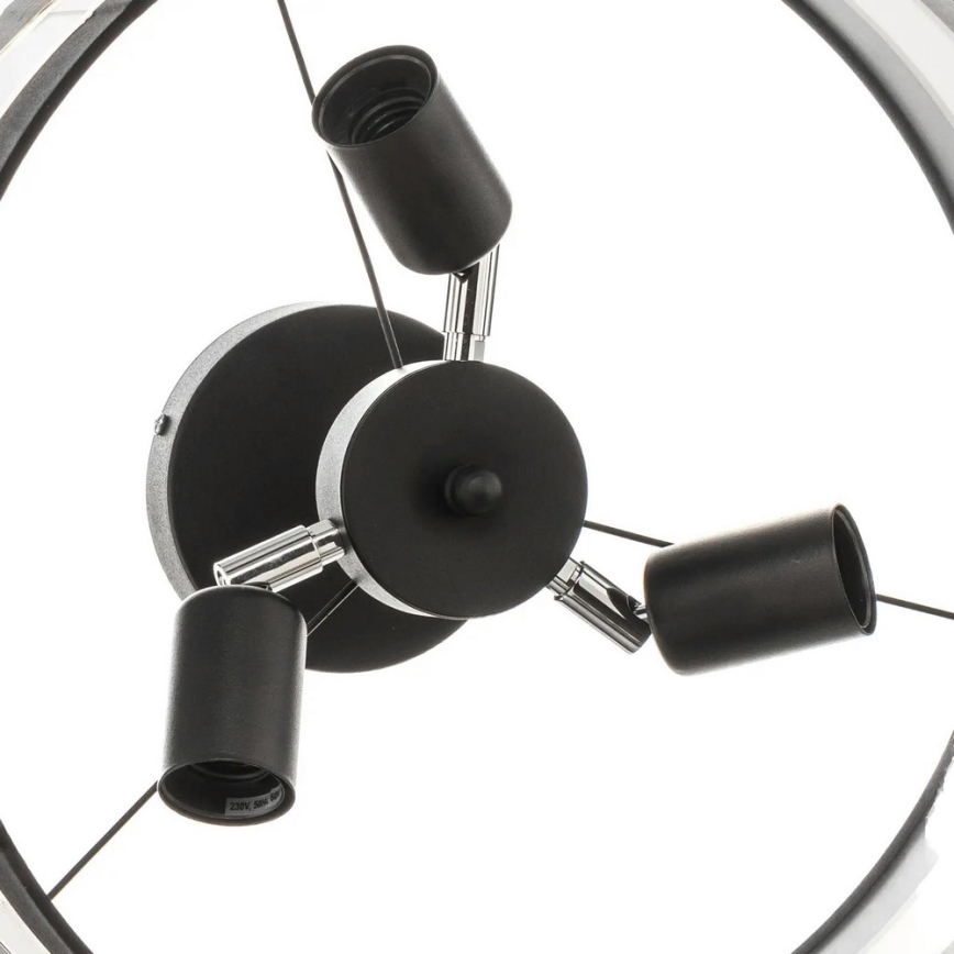 Полилей HELEN 3xE27/15W/230V черен/зис/златист