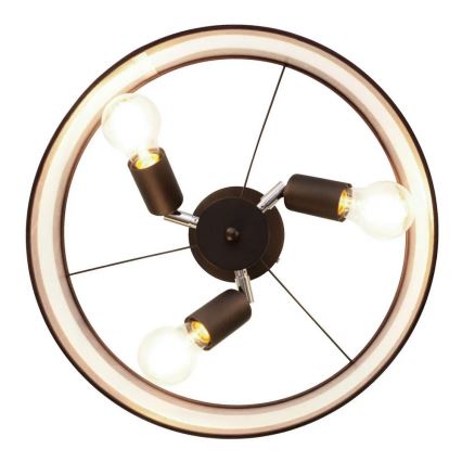 Полилей HELEN 3xE27/15W/230V кафяв/черен/златист