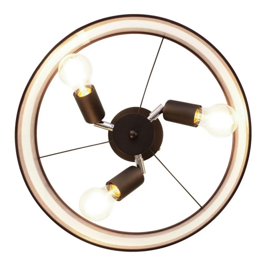 Полилей HELEN 3xE27/15W/230V кафяв/черен/златист