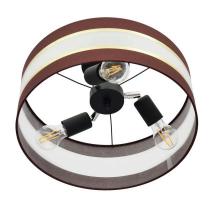 Полилей HELEN 3xE27/15W/230V кафяв/черен/златист