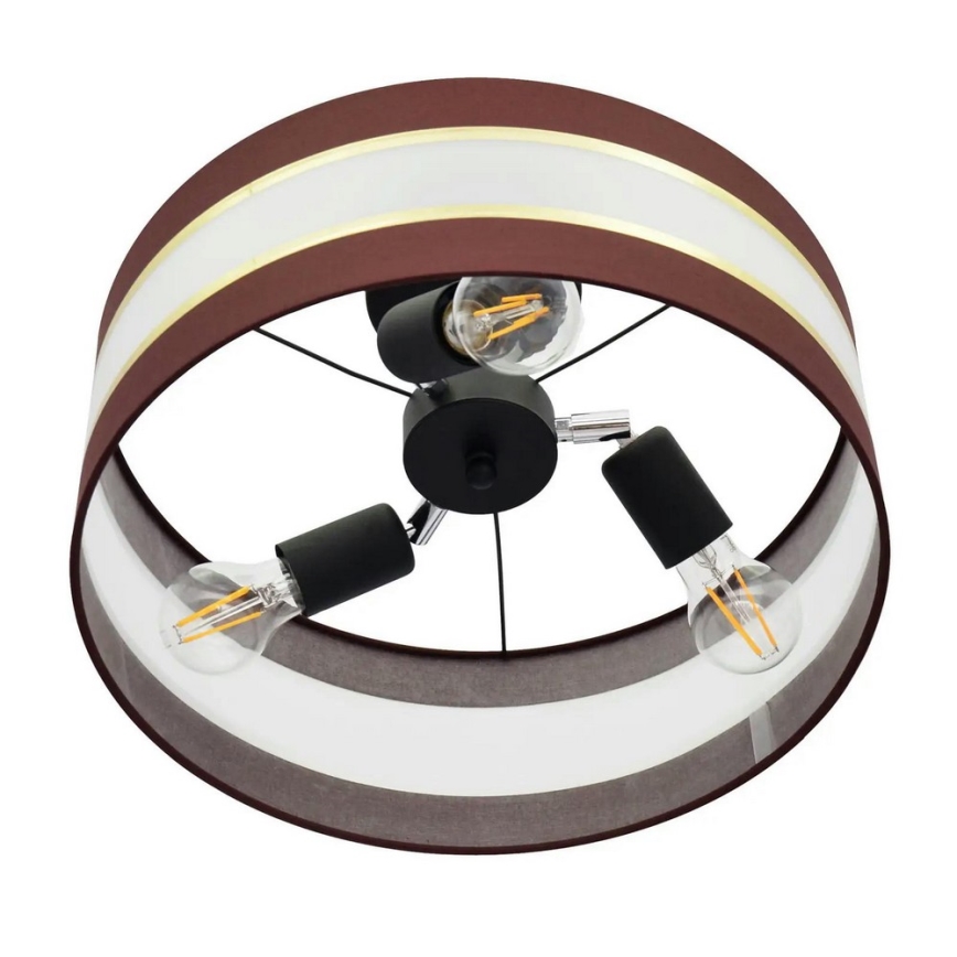 Полилей HELEN 3xE27/15W/230V кафяв/черен/златист