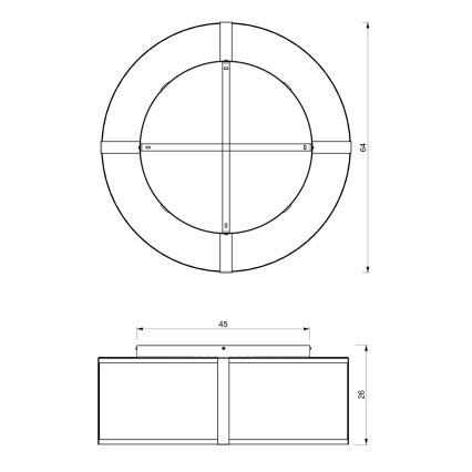 Полилей KAGA 5xE27/60W/230V черен/златист