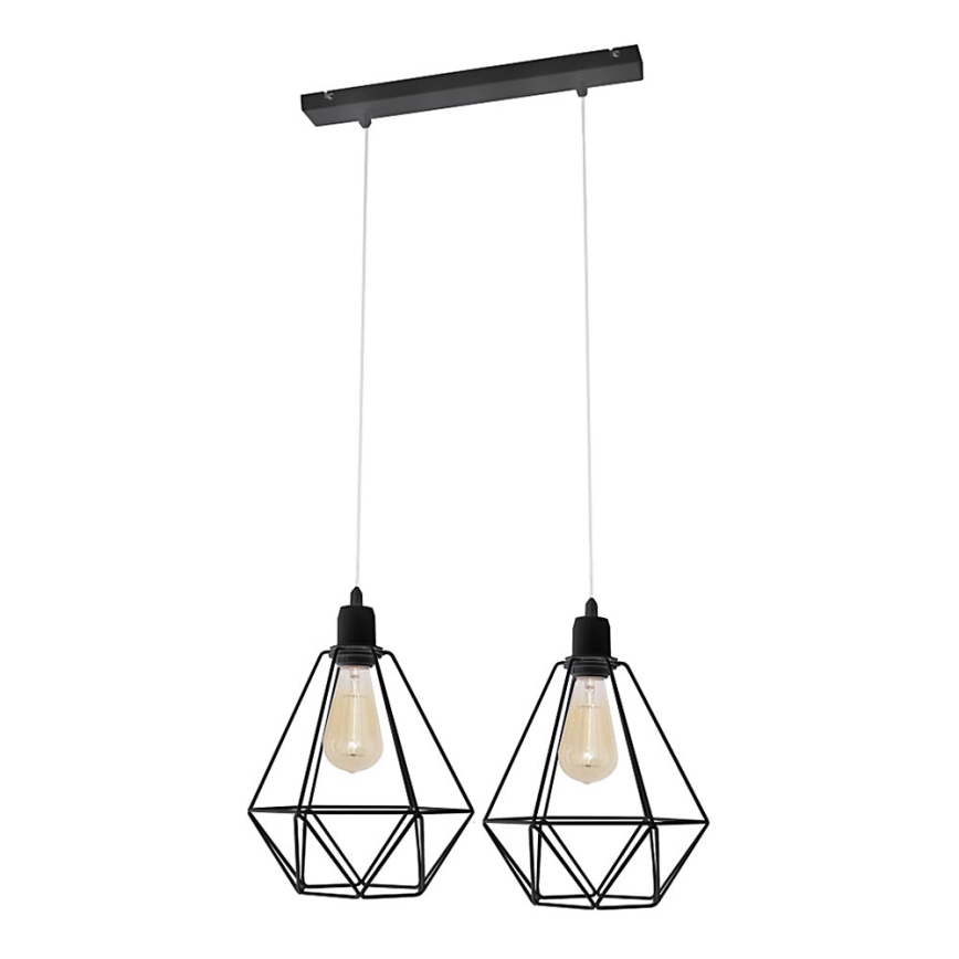 Полилей KARO 2xE27/15W/230V черна