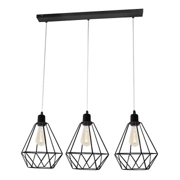 Полилей KARO 3xE27/15W/230V черна