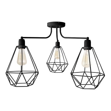 Полилей KARO 3xE27/15W/230V черна