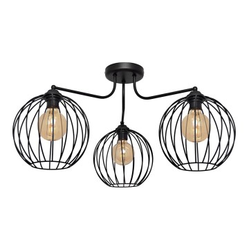 Полилей MERCURE 3xE27/15W/230V черен