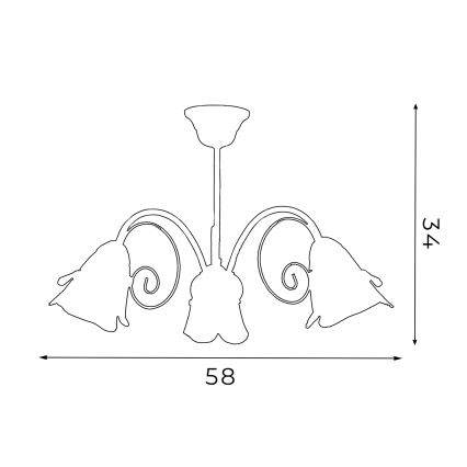 Полилей на пръчка KOKARDA 3xE14/60W/230V