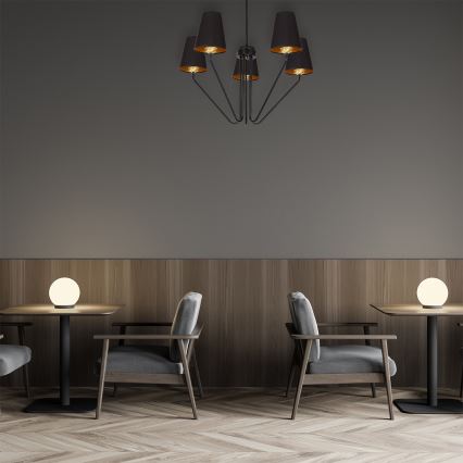 Полилей на пръчка VICTORIA 5xE27/60W/230V черна