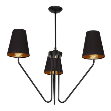 Полилей на пръчка VICTORIA 3xE27/60W/230V черна