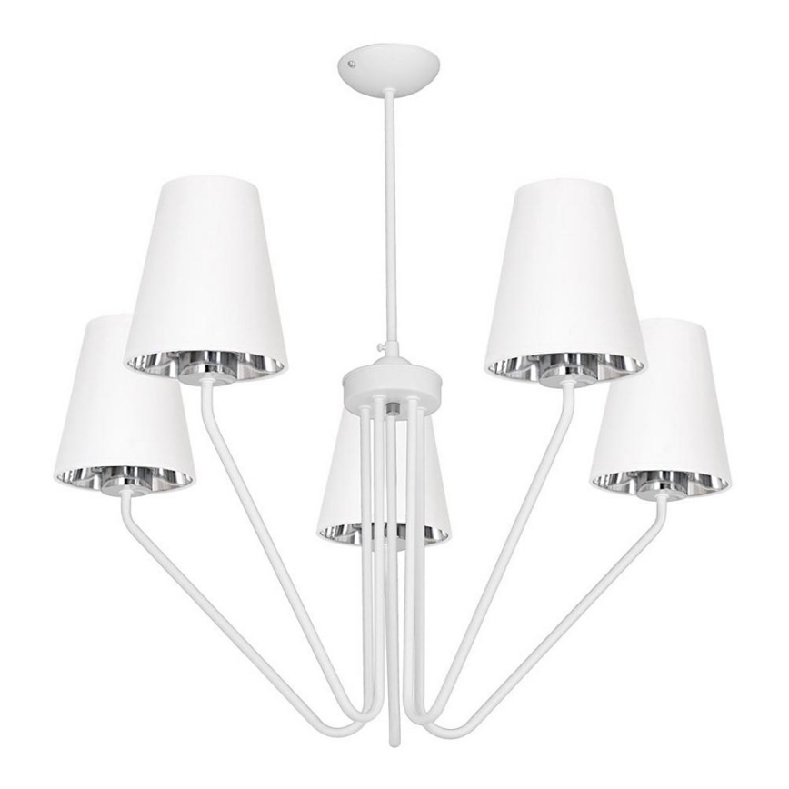 Полилей на пръчка VICTORIA 5xE27/60W/230V бяла