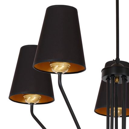 Полилей на пръчка VICTORIA 5xE27/60W/230V черна