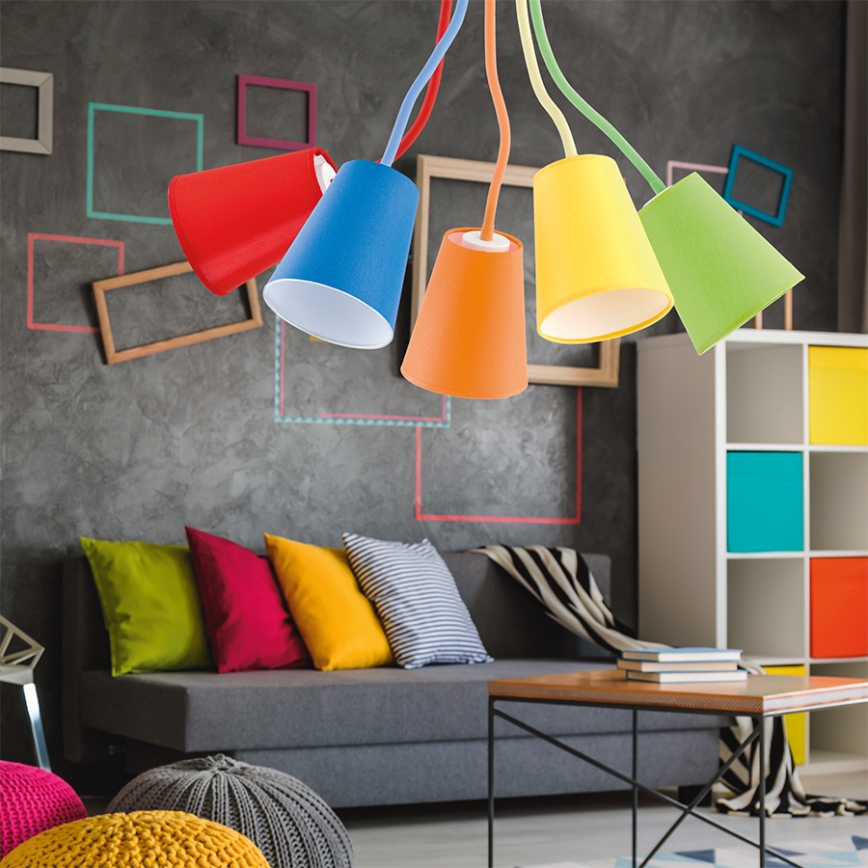 Полилей на пръчка WIRE COLOUR 5xE27/60W/230V