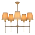 Полилей на прът MADELA 5xE14/40W/230V бял/бежов