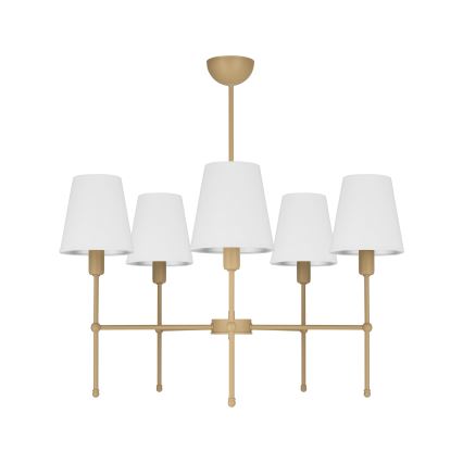 Полилей на прът MADELA 5xE14/40W/230V бял/бежов