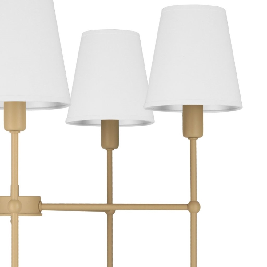 Полилей на прът MADELA 5xE14/40W/230V бял/бежов