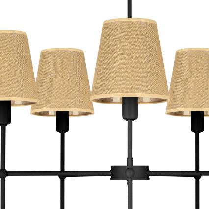 Полилей на прът MADELA 5xE14/40W/230V джут/черен