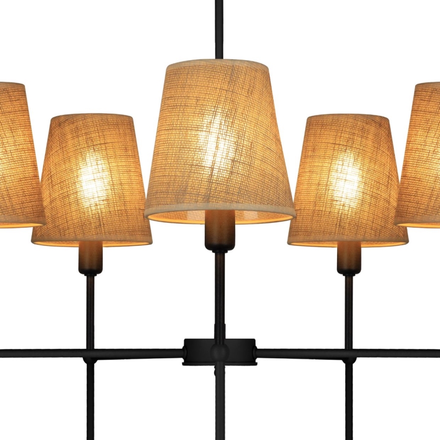Полилей на прът MADELA 5xE14/40W/230V джут/черен