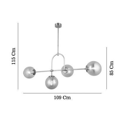 Полилей на прът POLINO 4xE27/40W/230V златен