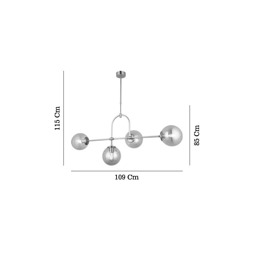 Полилей на прът POLINO 4xE27/40W/230V златен