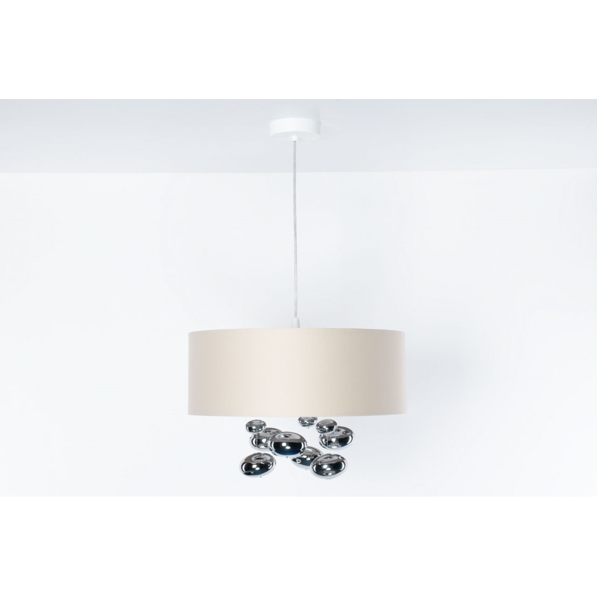 Полилей на шнур BUBBLE 1xE27/60W/230V Ø 50 cm бежов