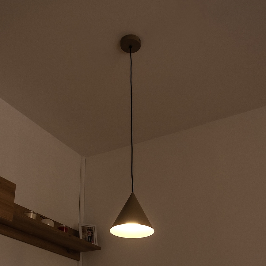 Полилей на шнур ETNA II 1xE27/15W/230V Ø 18,5 см бежов