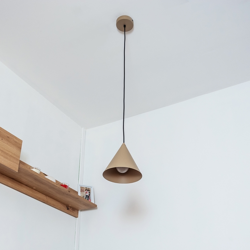 Полилей на шнур ETNA II 1xE27/15W/230V Ø 18,5 см бежов