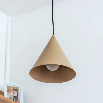 Полилей на шнур ETNA II 1xE27/15W/230V Ø 18,5 см бежов