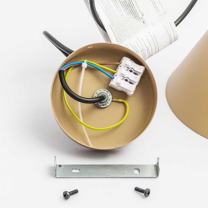 Полилей на шнур ETNA II 1xE27/15W/230V Ø 18,5 см бежов