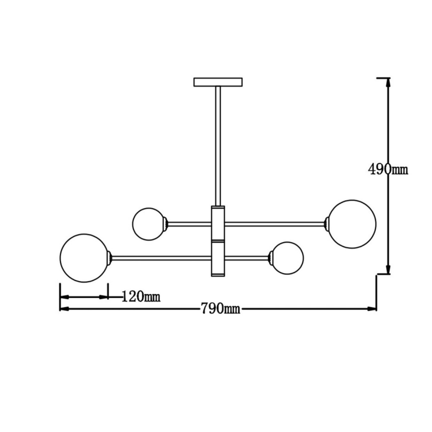 Полилей на штанга DORADO 4xG9/40W/230V черен