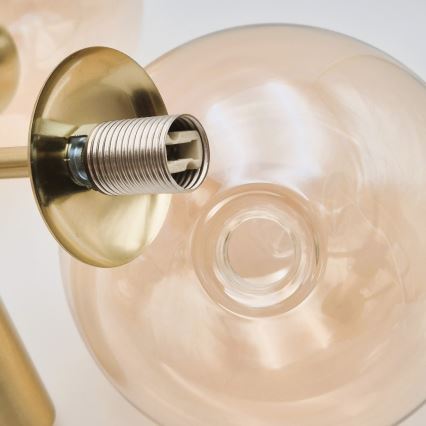 Полилей на штанга GEORGIA 3xG9/5W/230V златист/опушено бежово