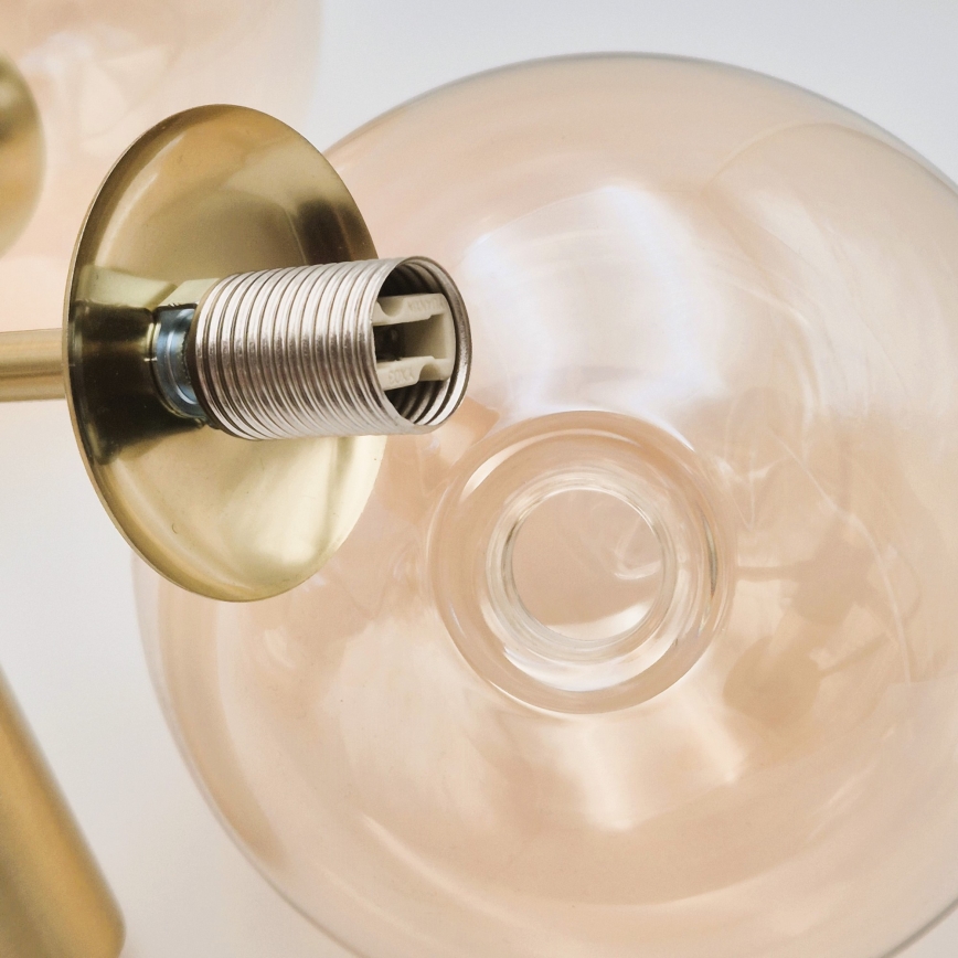 Полилей на штанга GEORGIA 3xG9/5W/230V златист/опушено бежово