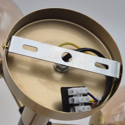 Полилей на штанга GEORGIA 3xG9/5W/230V златист/опушено бежово