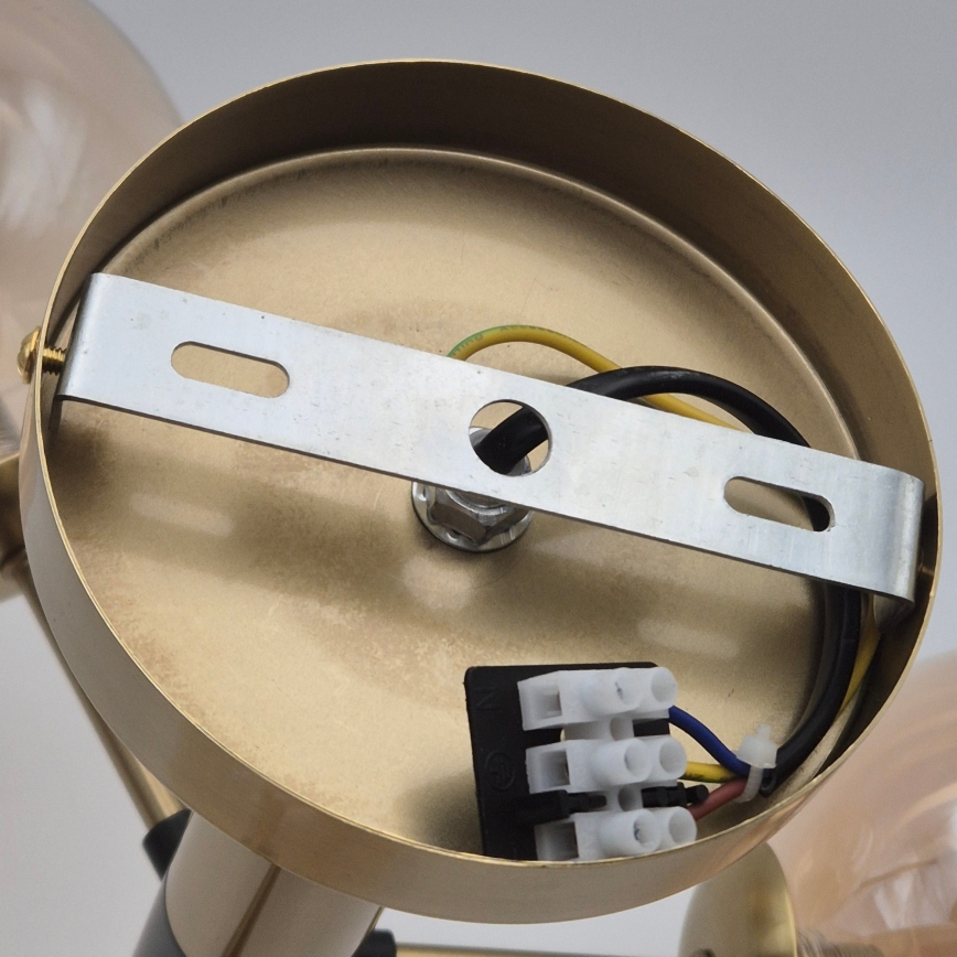 Полилей на штанга GEORGIA 3xG9/5W/230V златист/опушено бежово