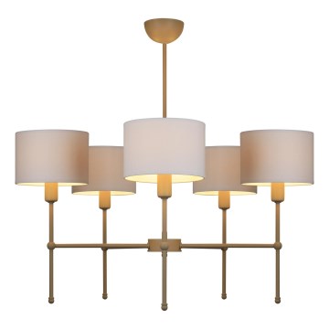 Полилей на штанга MADELA 5xE14/40W/230V бял/бежов