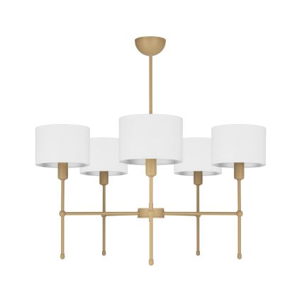 Полилей на штанга MADELA 5xE14/40W/230V бял/бежов