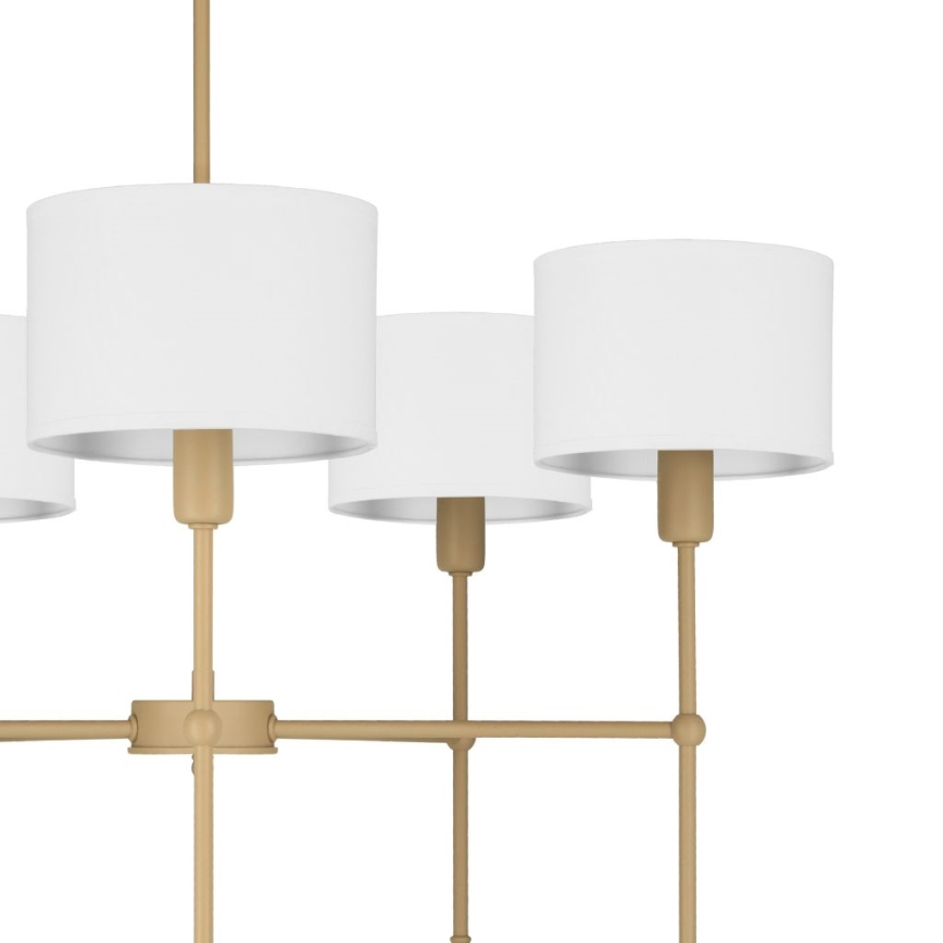 Полилей на штанга MADELA 5xE14/40W/230V бял/бежов