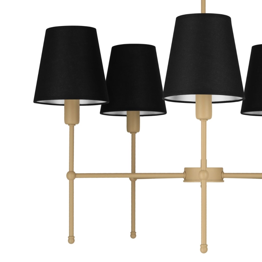 Полилей на штанга MADELA 5xE14/40W/230V черен/бежов